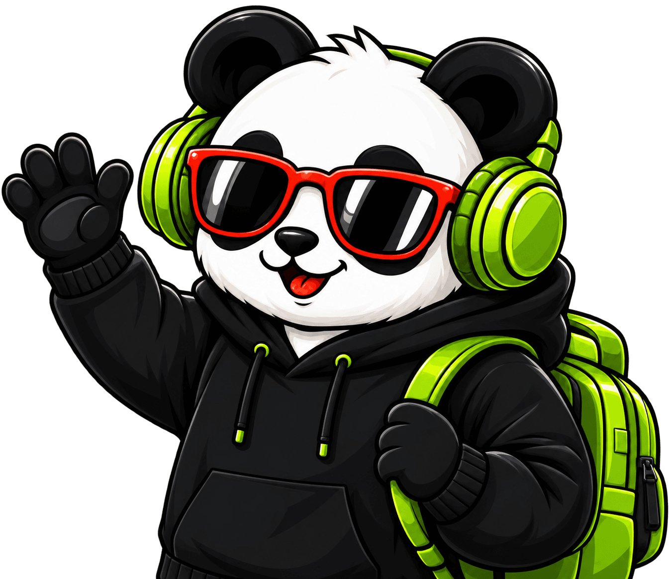 GenZCoderBuddy panda mascot waving