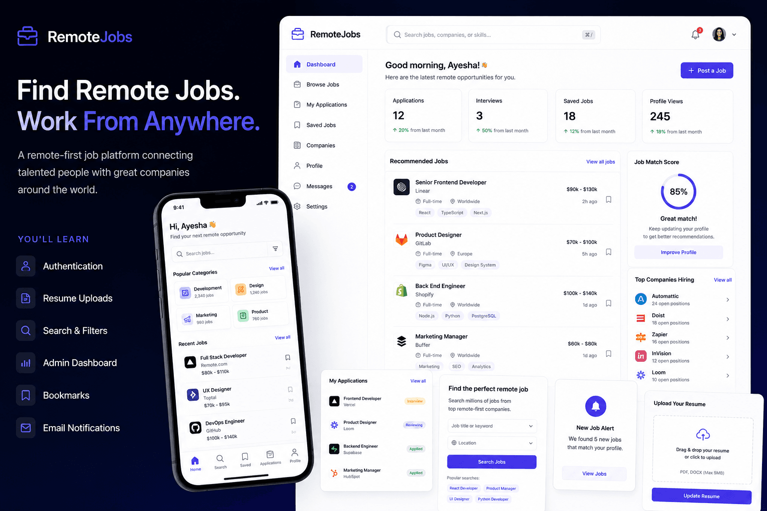 RemoteJobs project screenshot